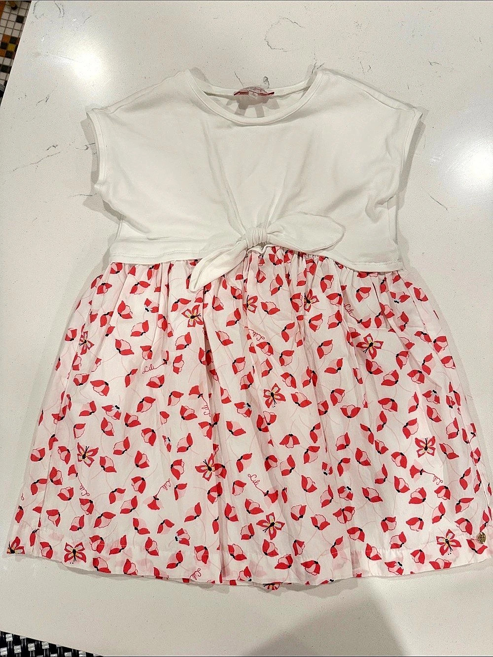Lili Gaufrette Girls Floral Dress Size 6 Like New